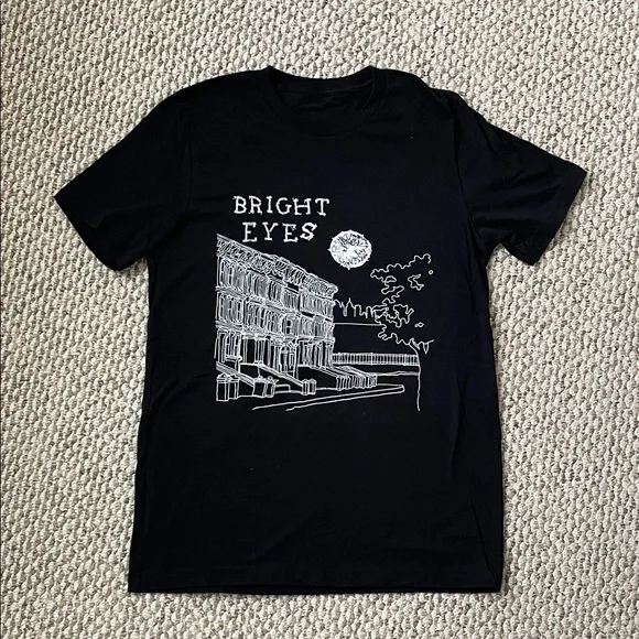 Black Graphic Bright Eyes Band T-Shirt - Picture 1 of 1